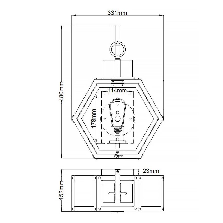 Quintiesse - Arandela exterior HEATH M 1xE27/60W/230V IP44 bronze