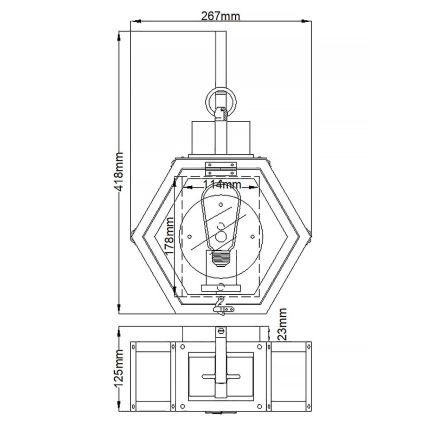 Quintiesse - Aplique de parede para exterior HEATH S 1xE27/60W/230V IP44 preto