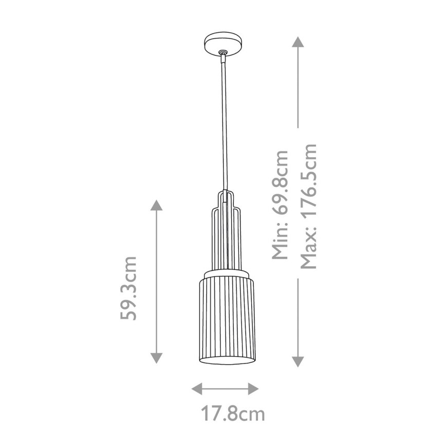 Quintiesse - Lustre com haste KIMROSE 1xE27/60W/230V Ø 17,8 cm dourado
