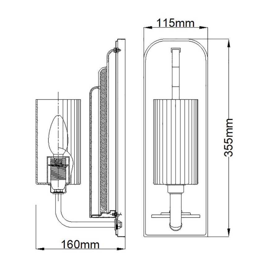 Quintiesse - Aplique de parede KIMROSE 1xE14/40W/230V cromado brilhante