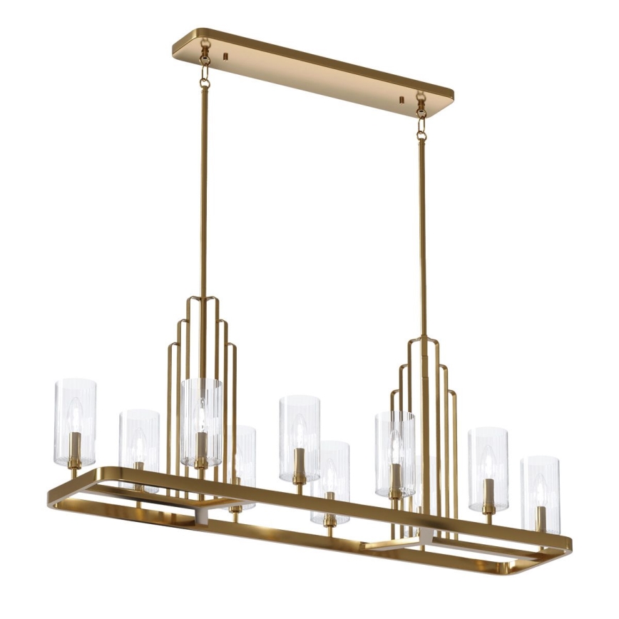 Quintiesse - Lustre com haste KIMROSE 10xE14/40W/230V dourado