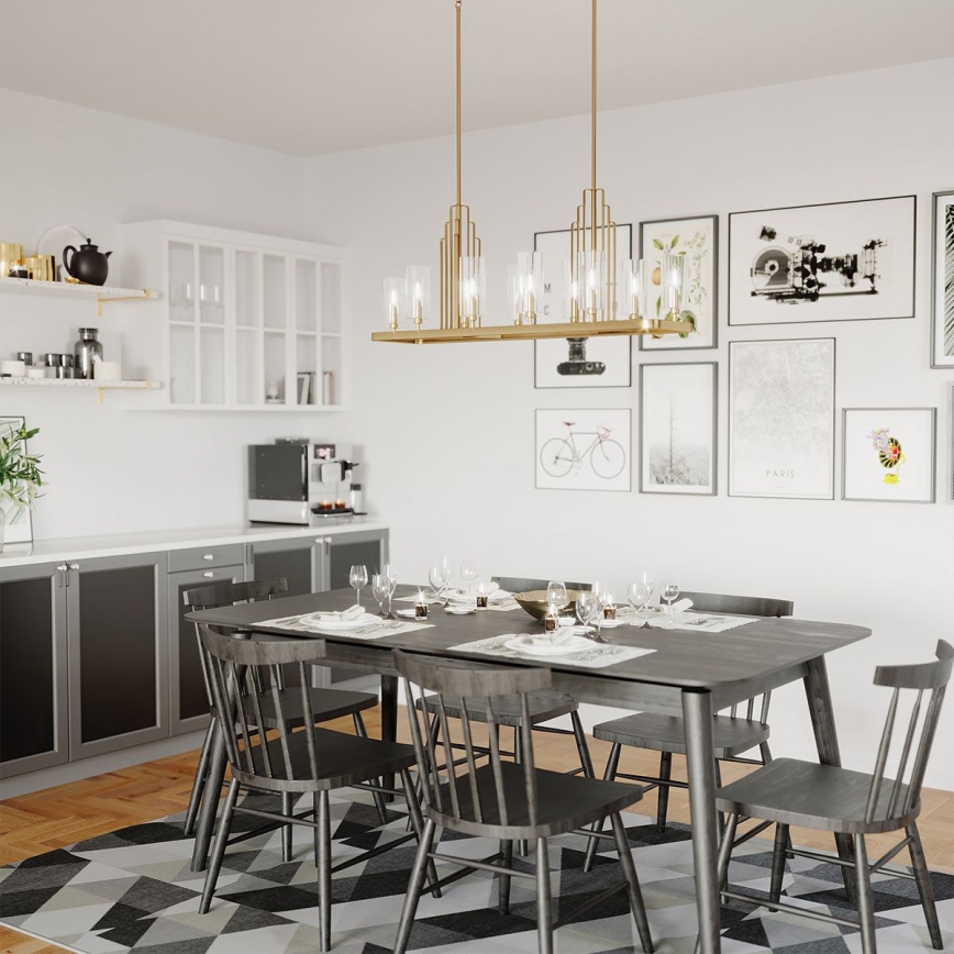 Quintiesse - Lustre com haste KIMROSE 10xE14/40W/230V dourado
