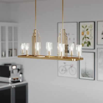 Quintiesse - Lustre com haste KIMROSE 10xE14/40W/230V dourado