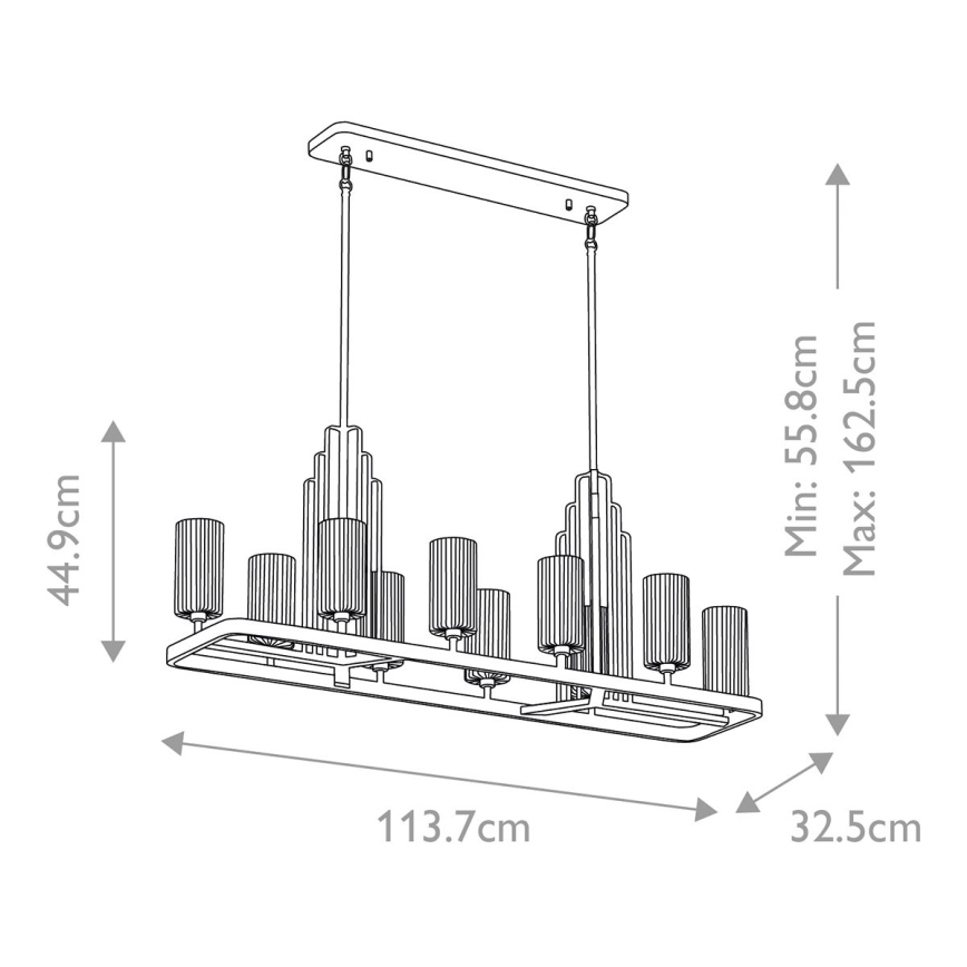 Quintiesse - Lustre com haste KIMROSE 10xE14/40W/230V dourado