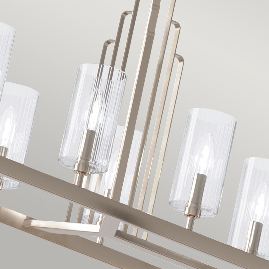 Quintiesse - Lustre de haste KIMROSE 10xE14/40W/230V cromo brilhante