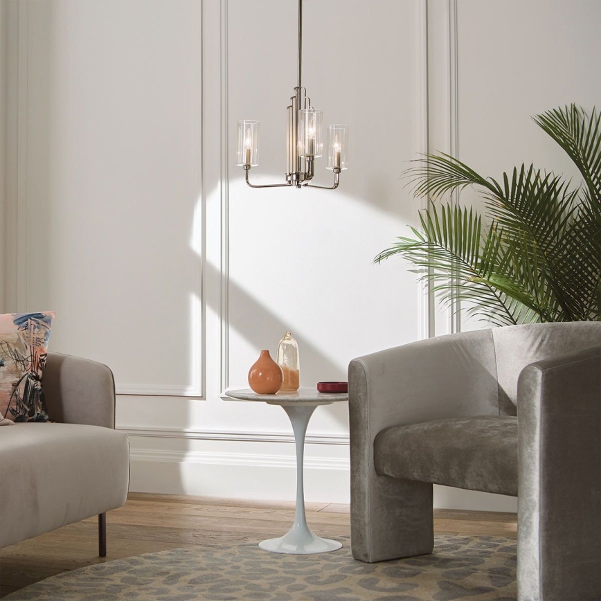 Quintiesse - Lustre em haste KIMROSE 3xE14/40W/230V Ø 45,9 cm cromado brilhante