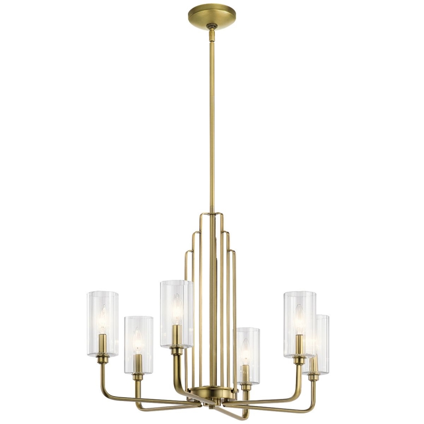 Quintiesse - Lustre de haste KIMROSE 6xE14/40W/230V Ø 68,6 cm dourado