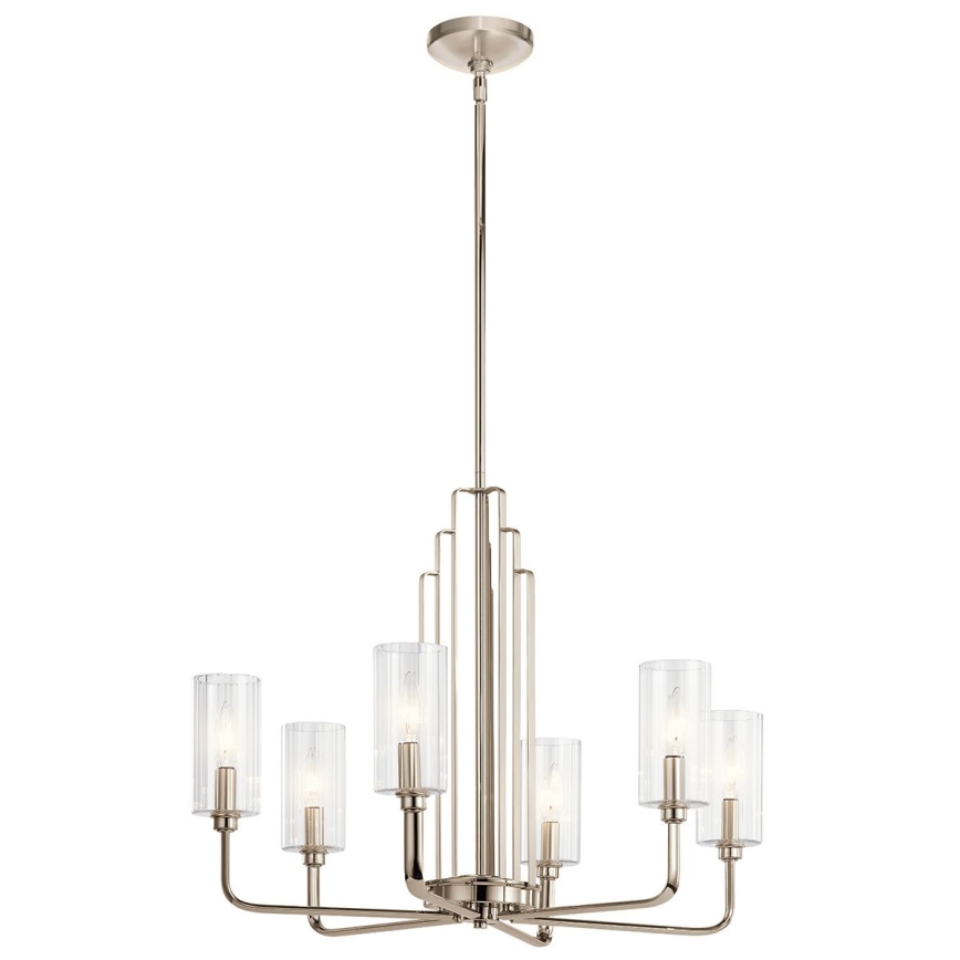 Quintiesse - Lustre de haste KIMROSE 6xE14/40W/230V Ø 68,6 cm cromado brilhante