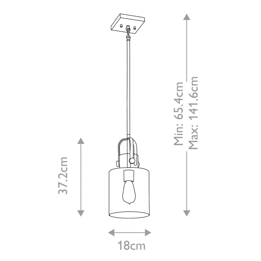 Quintiesse - Lustre com haste KITNER 1xE27/60W/230V Ø 18 cm dourado/preto
