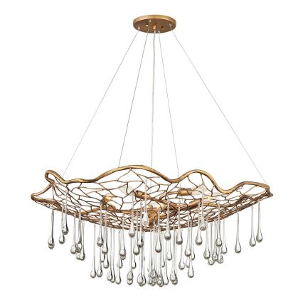 Quintiesse - Lustre suspenso por cabo LAGUNA 6xE14/40W/230V Ø 91,4 cm dourado