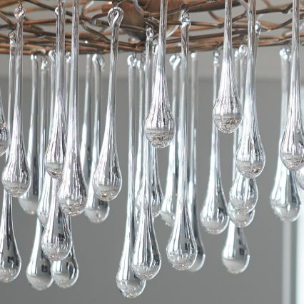 Quintiesse - Lustre suspenso por cabo LAGUNA 6xE14/40W/230V Ø 91,4 cm dourado