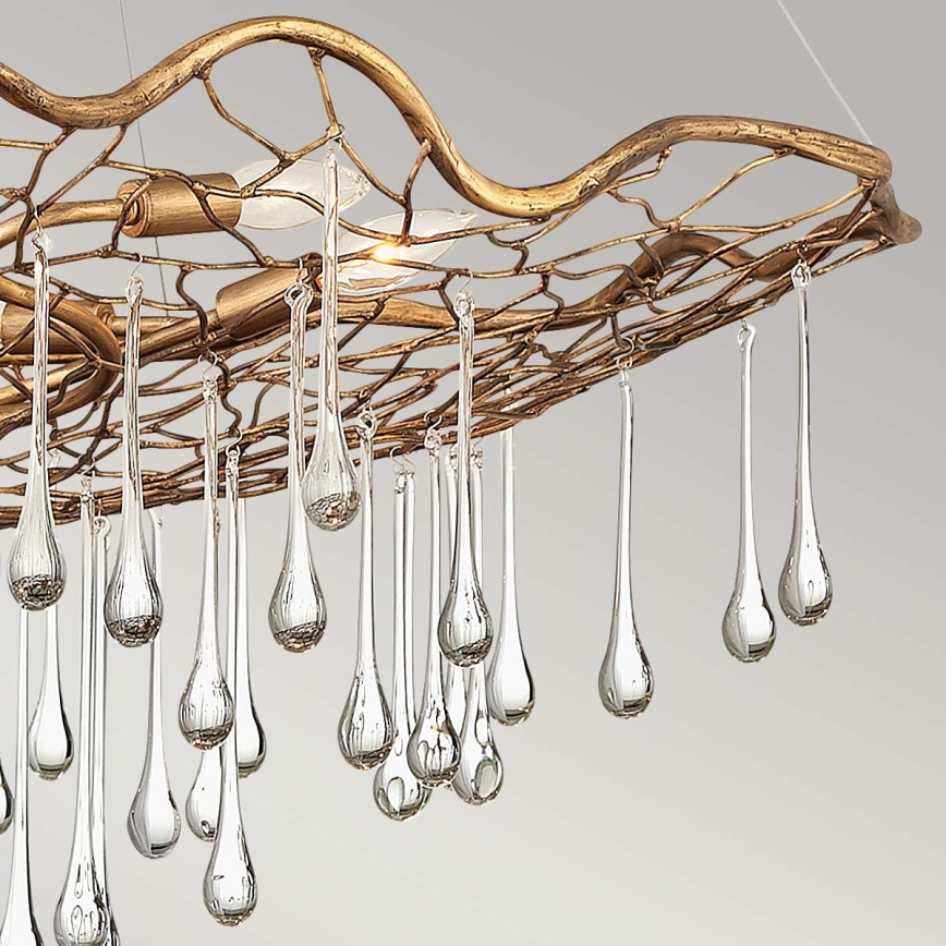 Quintiesse - Lustre suspenso por cabo LAGUNA 6xE14/40W/230V Ø 91,4 cm dourado
