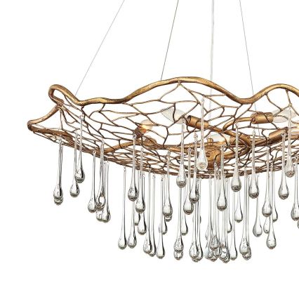 Quintiesse - Lustre suspenso por cabo LAGUNA 6xE14/40W/230V Ø 91,4 cm dourado