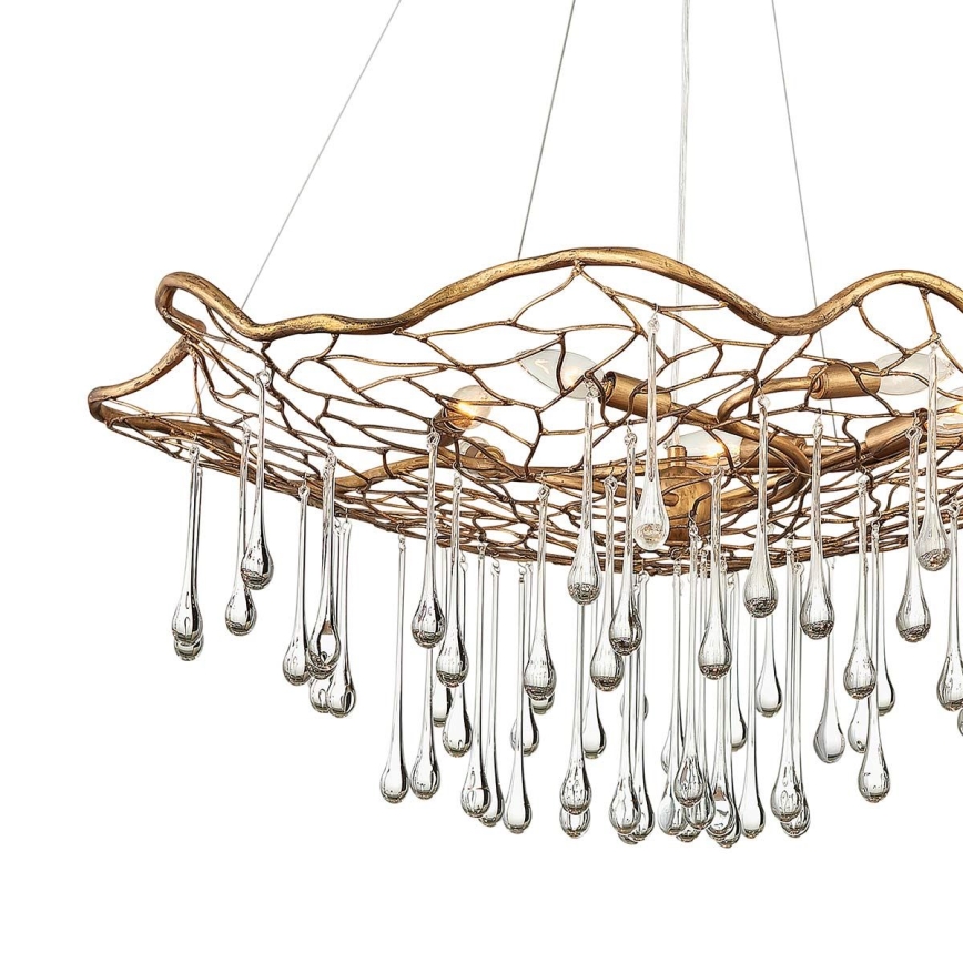 Quintiesse - Lustre suspenso por cabo LAGUNA 6xE14/40W/230V Ø 91,4 cm dourado