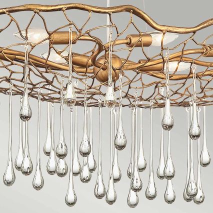 Quintiesse - Lustre pendente com cabo LAGUNA 8xE14/40W/230V Ø 106,7 cm dourado