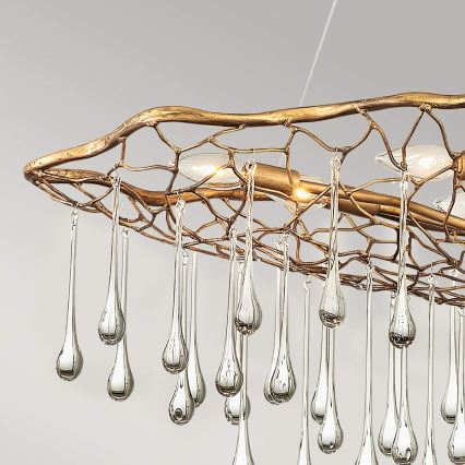 Quintiesse - Lustre pendente com cabo LAGUNA 8xE14/40W/230V Ø 106,7 cm dourado