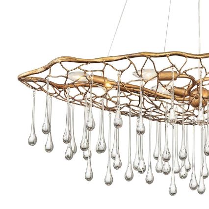 Quintiesse - Lustre pendente com cabo LAGUNA 8xE14/40W/230V Ø 106,7 cm dourado