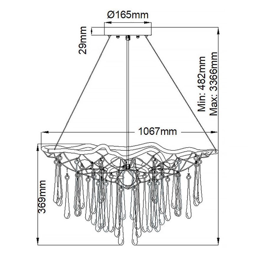 Quintiesse - Lustre pendente com cabo LAGUNA 8xE14/40W/230V Ø 106,7 cm dourado
