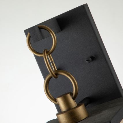 Quintiesse - Aplique de parede exterior LAHDEN M 1xE27/60W/230V IP44 preto/dourado