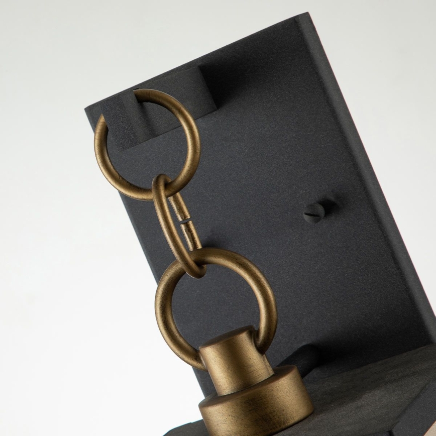 Quintiesse - Aplique de parede exterior LAHDEN M 1xE27/60W/230V IP44 preto/dourado