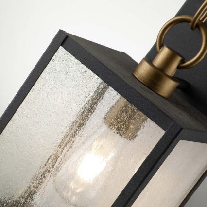Quintiesse - Aplique de parede exterior LAHDEN M 1xE27/60W/230V IP44 preto/dourado