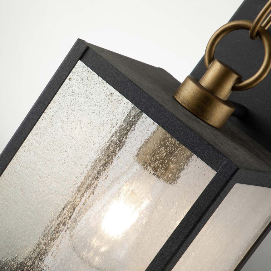Quintiesse - Aplique de parede exterior LAHDEN M 1xE27/60W/230V IP44 preto/dourado