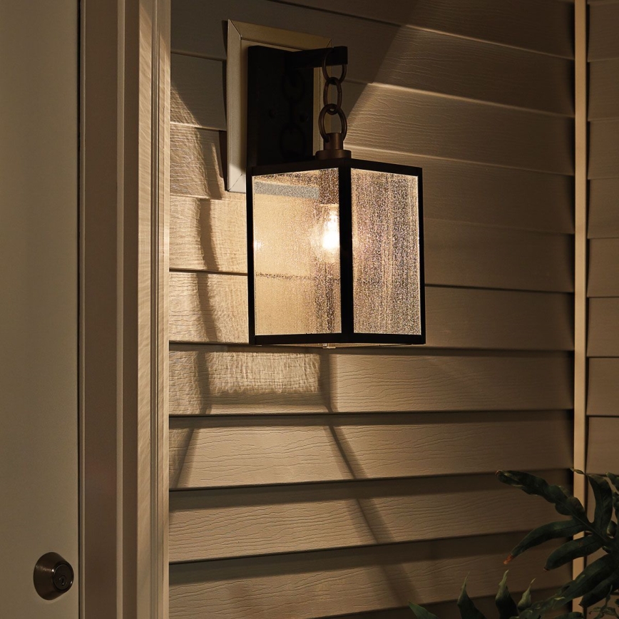 Quintiesse - Aplique de parede exterior LAHDEN M 1xE27/60W/230V IP44 preto/dourado
