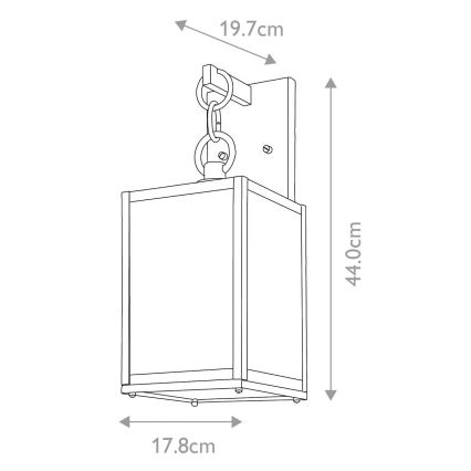 Quintiesse - Aplique de parede exterior LAHDEN M 1xE27/60W/230V IP44 preto/dourado