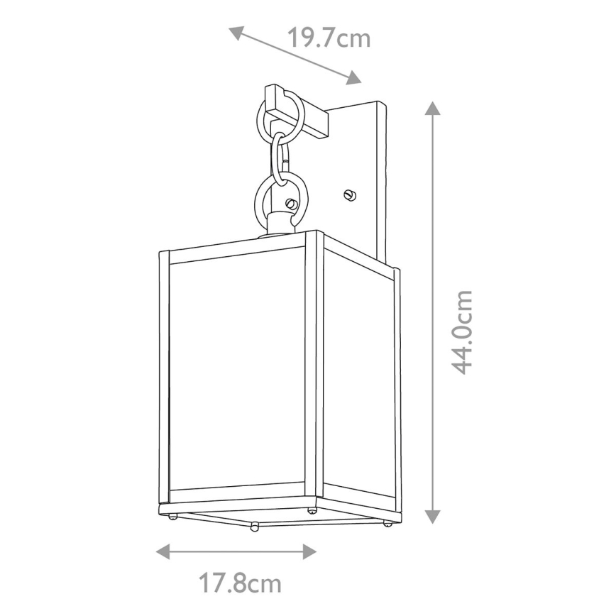 Quintiesse - Aplique de parede exterior LAHDEN M 1xE27/60W/230V IP44 preto/dourado