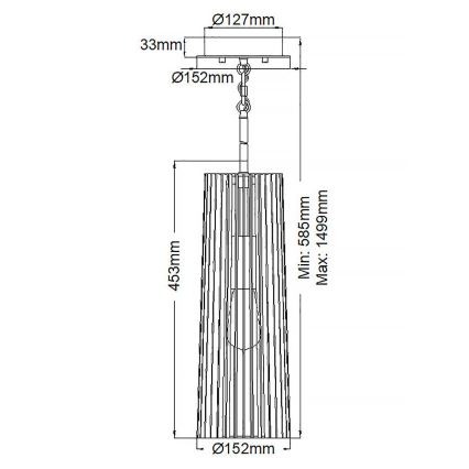 Quintiesse - Candeeiro suspenso com haste LINARA 1xE27/60W/230V Ø 15,2 cm preto/dourado