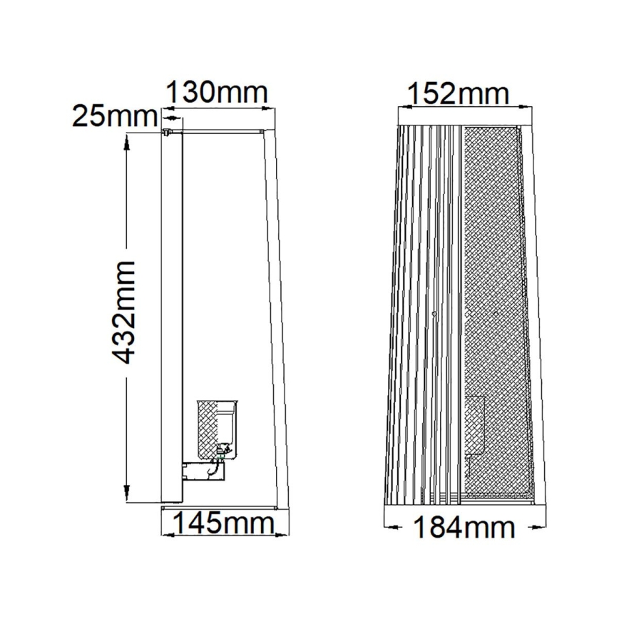 Quintiesse - Candeeiro de parede LINARA 1xE27/60W/230V preto/dourado