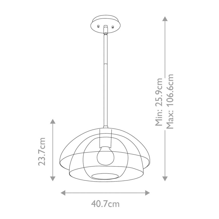 Quintiesse - Lustre com haste LOTUS 1xE27/60W/230V, Ø 40,7 cm, dourado