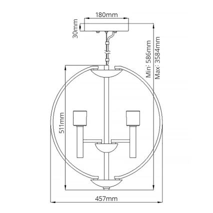 Quintiesse - Lustre LED suspenso por cabo MONDO 3xG9/3W/230V Ø 45,7 cm cromado brilhante