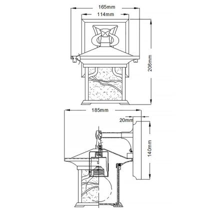 Quintiesse - Candeeiro de parede exterior MORRIS S 1xE27/60W/230V IP44 bronze