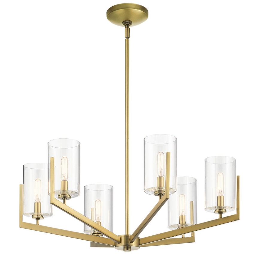 Quintiesse - Lustre de haste NYE 6xE14/40W/230V Ø 71,1 cm dourado
