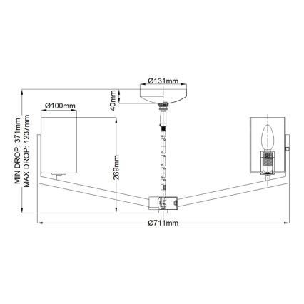 Quintiesse - Lustre de haste NYE 6xE14/40W/230V Ø 71,1 cm dourado