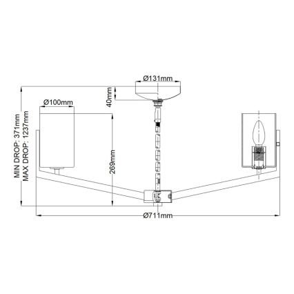 Quintiesse - Lustre em haste NYE 6xE14/40W/230V Ø 71,1 cm cromado mate