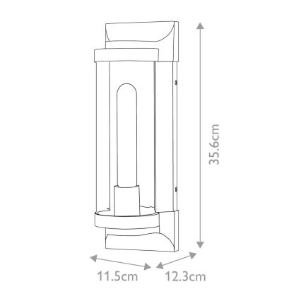 Quintiesse - Aplique de parede exterior PEARSON M 1xE27/60W/230V IP44 preto