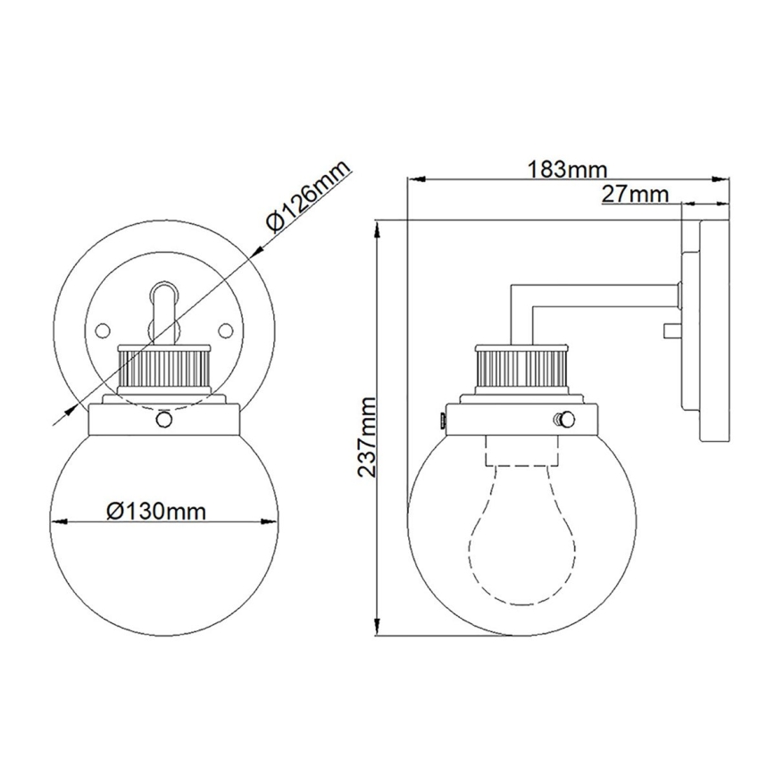 Quintiesse - Aplique de parede para casa de banho POPPY 1xE27/60W/230V IP44 dourado