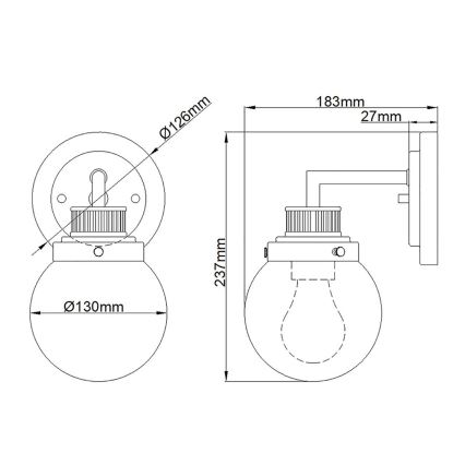 Quintiesse - Aplique de parede para casa de banho POPPY 1xE27/60W/230V IP44 cromo polido