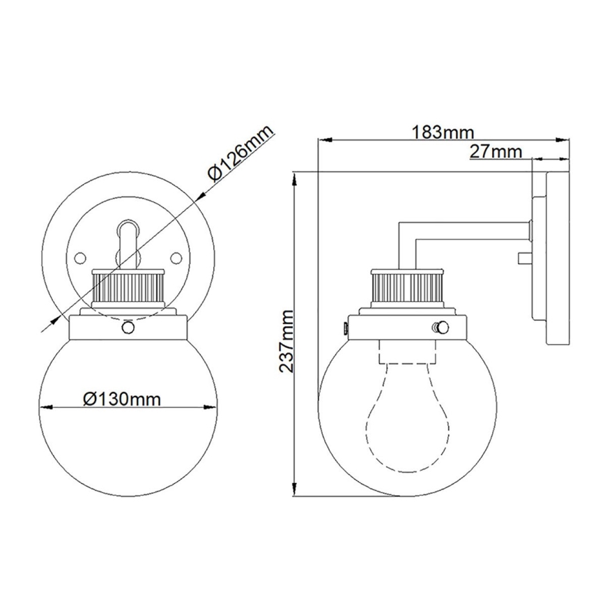 Quintiesse - Aplique de parede para casa de banho POPPY 1xE27/60W/230V IP44 cromo polido