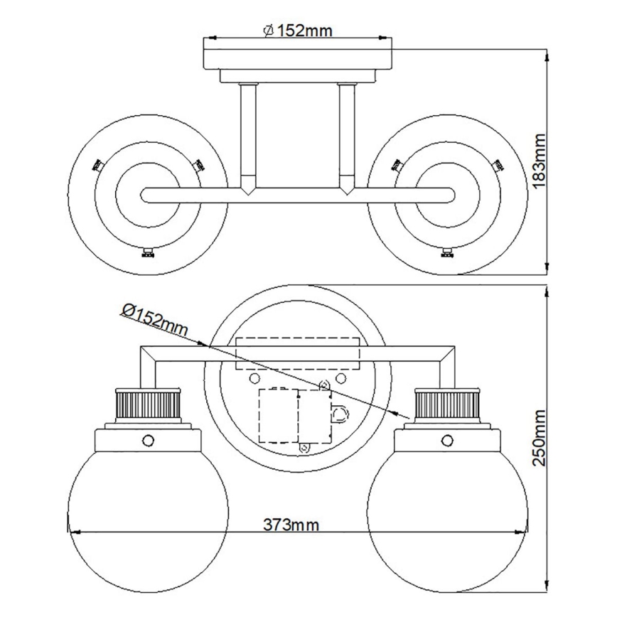 Quintiesse - Aplique de parede para casa de banho POPPY 2xE27/60W/230V IP44 dourado