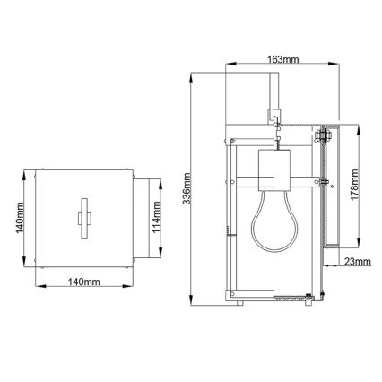 Quintiesse - Aplique de parede exterior PORTER S 1xE27/60W/230V IP44 preto