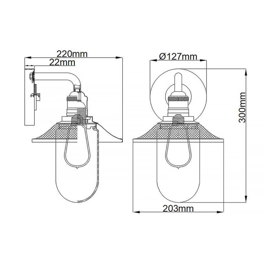 Quintiesse - Aplique de parede para casa de banho RIGBY 1xE27/40W/230V IP44 acabamento bronze