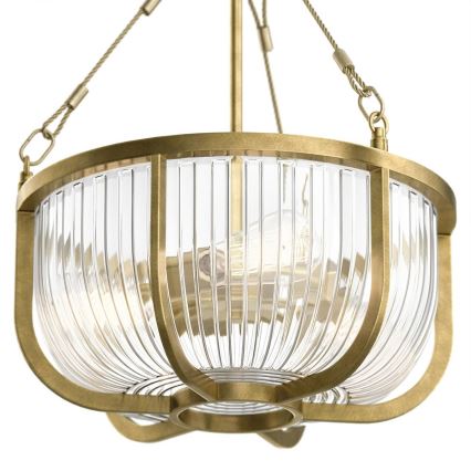 Quintiesse - Lustre suspenso em corrente ROUX 3xE27/60W/230V Ø 40,6 cm dourado