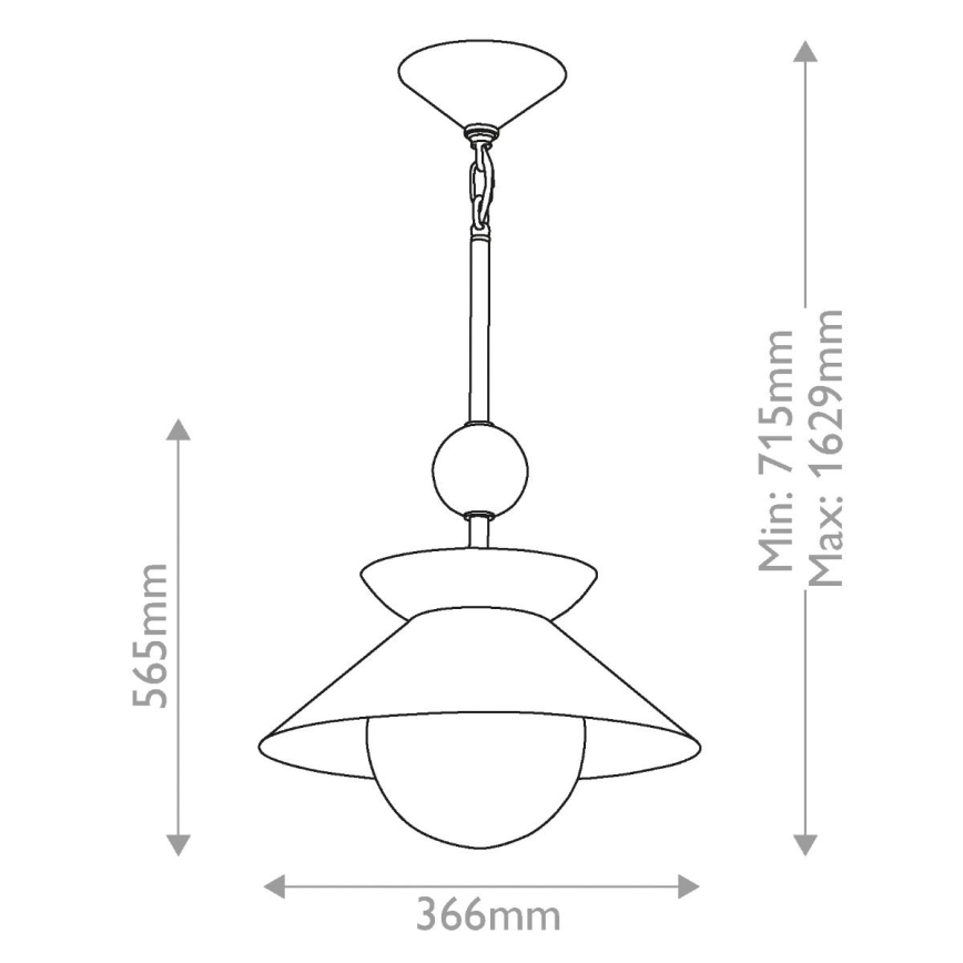 Quintiesse - Lustre de haste SAUCER M 1xE27/40W/230V, Ø 36,6 cm, dourado
