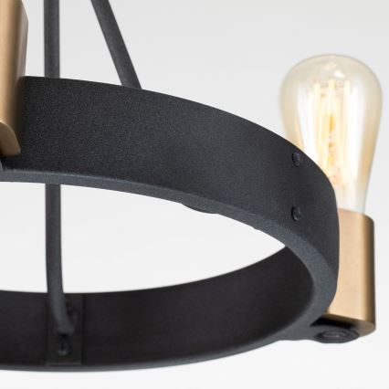 Quintiesse - Lustre de haste SILAS 3xE27/60W/230V Ø 42,2 cm preto/dourado