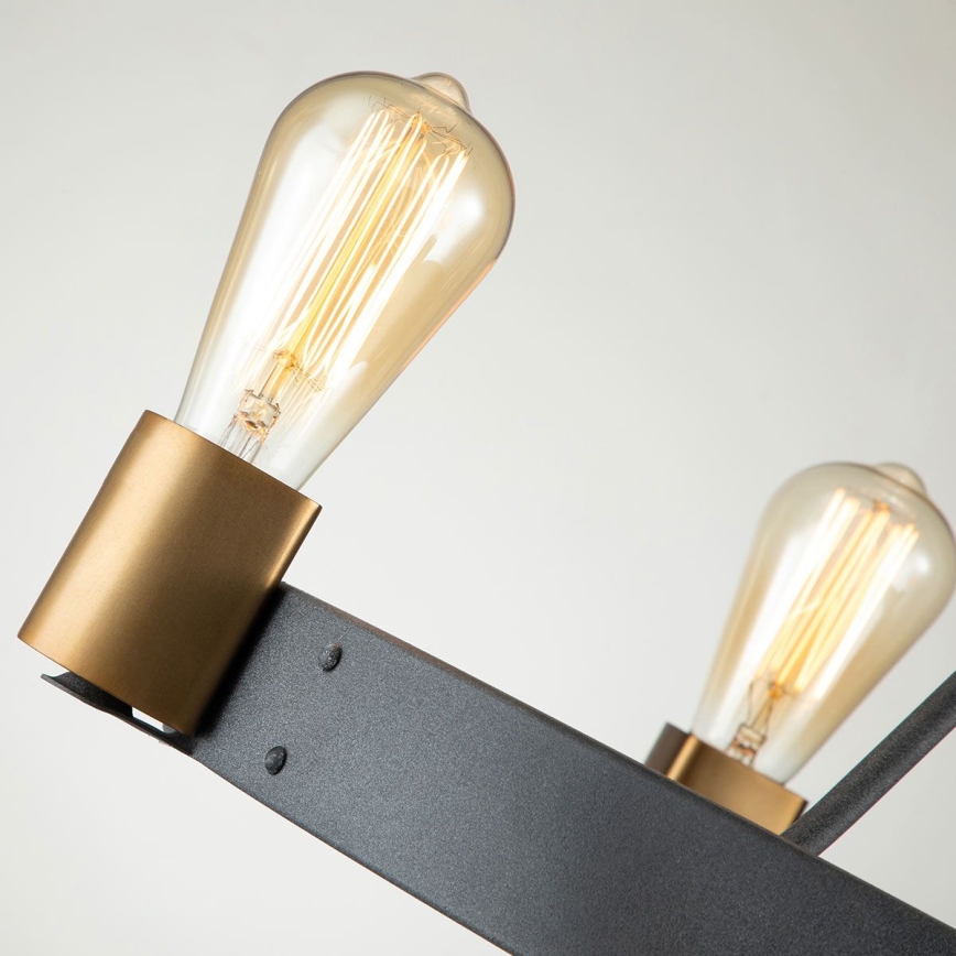 Quintiesse - Lustre com haste SILAS 4xE27/60W/230V Ø 54,9 cm preto/dourado