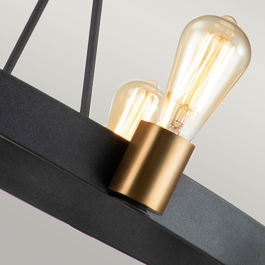 Quintiesse - Lustre em haste SILAS 8xE27/60W/230V Ø 82,9 cm preto/dourado