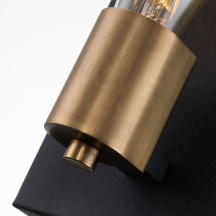 Quintiesse - Aplique de parede SILAS 1xE27/60W/230V preto/dourado
